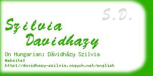 szilvia davidhazy business card